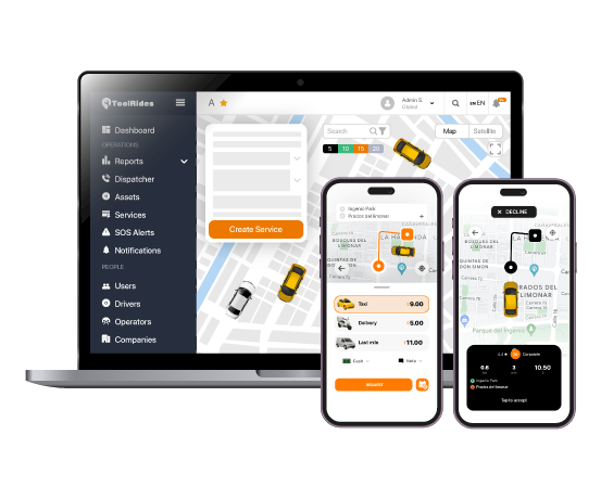 Dispatch Software Admin Panel ToolRides